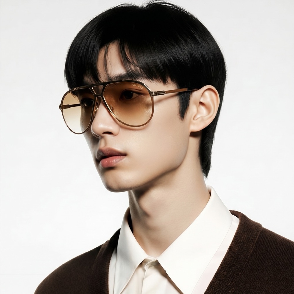 New Authentic TOM FORD Xavier FT1060/S 30F aviator sunglass gold